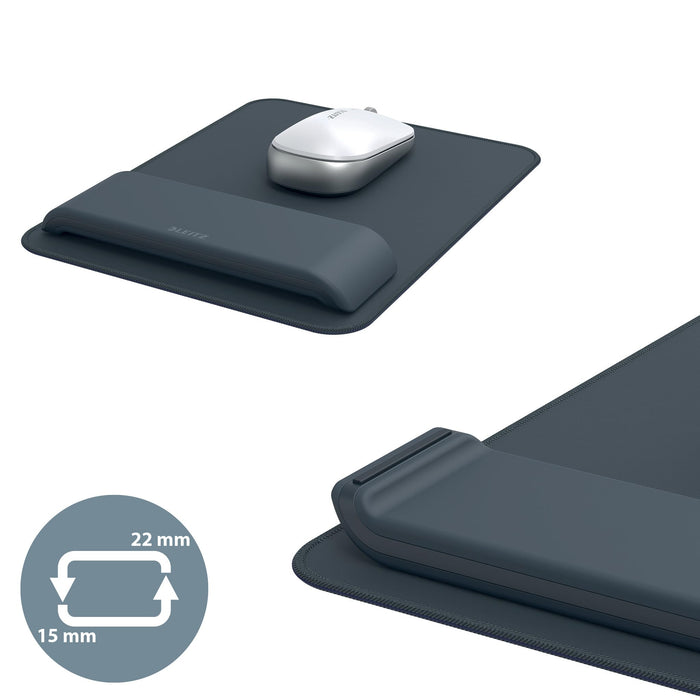 Leitz Mouse Mat with Height Adjustable Wrist Rest Dark Grey - 65170089