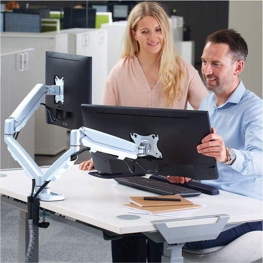 Fellowes Eppa 9683501 Monitor Arm Height Adjustable 39 Inch 1,000 x 560 x 480 mm White