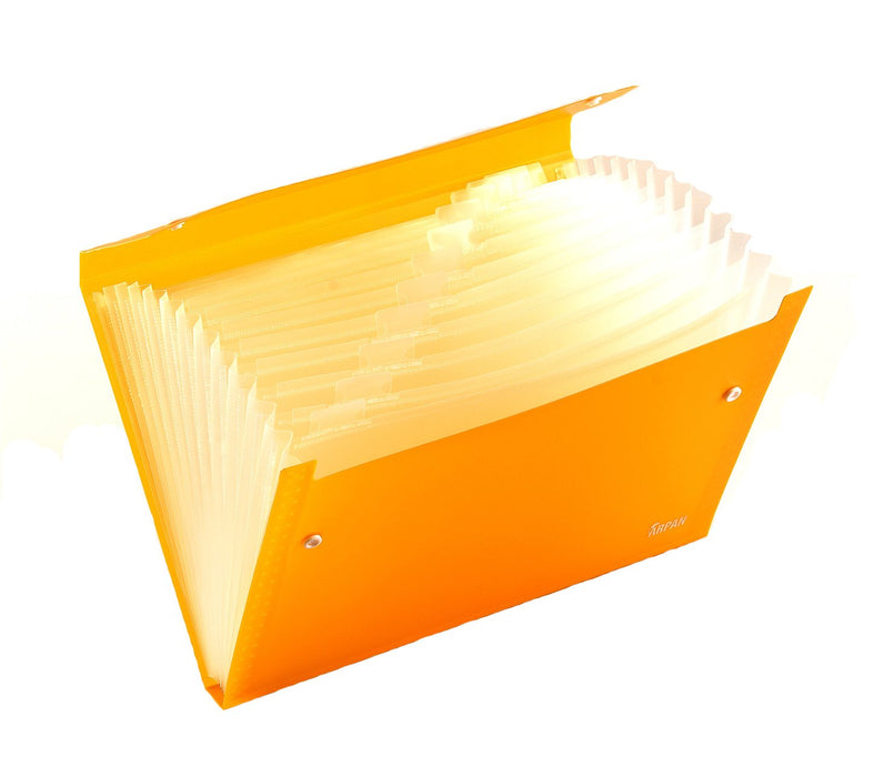 Arpan A4 Expanding File Folder ST-9600 Orange Plastic 24 x 33 x 2 cm