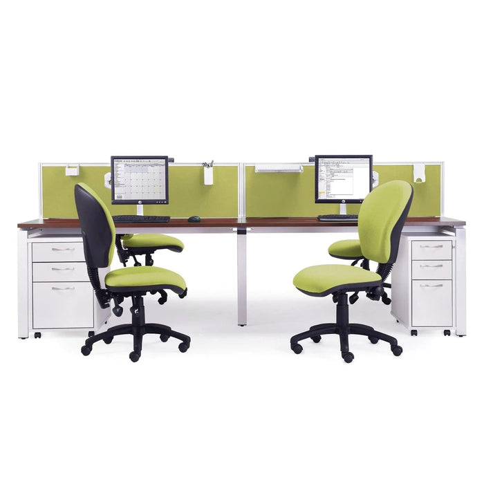 Rectangular Single Desk with White Melamine Top and Silver Frame 4 Legs Adapt II 1600 x 800 x 725mm