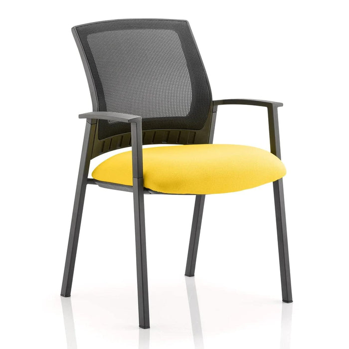 Dynamic Visitor Chair Fixed Armrest Metro Seat Senna Yellow Fabric