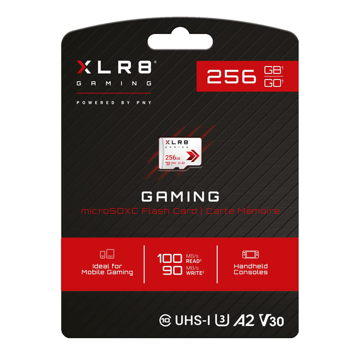 PNY XLR8 256GB MicroSDXC UHS-I Class 10 U3 V30 Gaming Memory Card