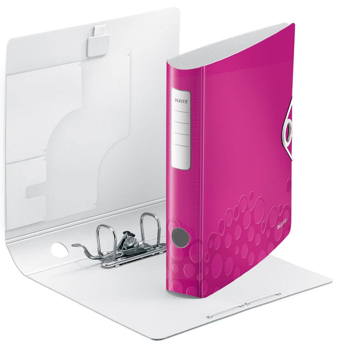 Leitz 180° Active WOW Lever Arch File A4 60 mm Pink 2 ring 1107 Polyfoam Portrait Pack of 5