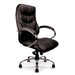 Nautilus Designs Ltd. High Back Luxurious Leather Faced Synchronous Executive Armchair with Integral headrest and Chrome Base Black