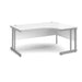 Corner Right Hand Design Ergonomic Desk with White MFC Top and Silver Frame Adjustable Legs Momento 1600 x 1200 x 725 mm