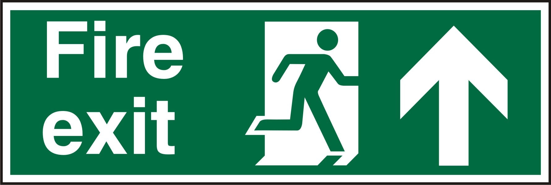 Fire Exit Sign with Up Arrow Self Adhesive Acrylic 10 x 30 cm