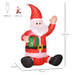 HOMCOM Christmas Santa Claus Inflatable White, Red 50 x 120 cm