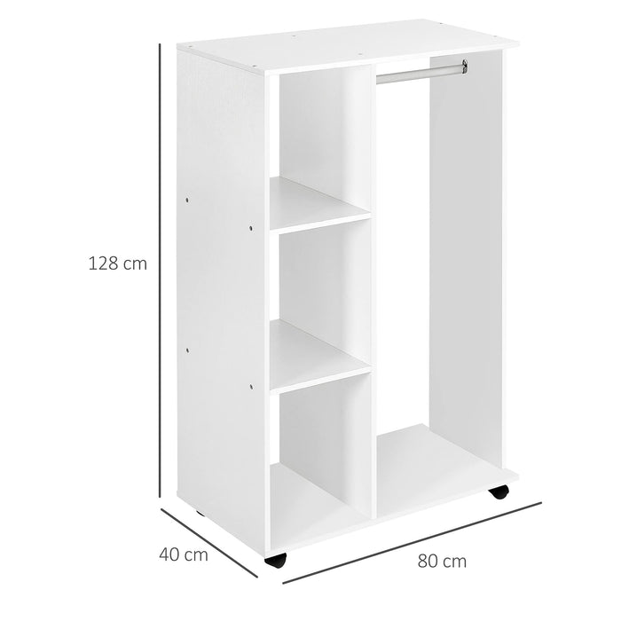 HOMCOM Open Wardrobe Cabinet White