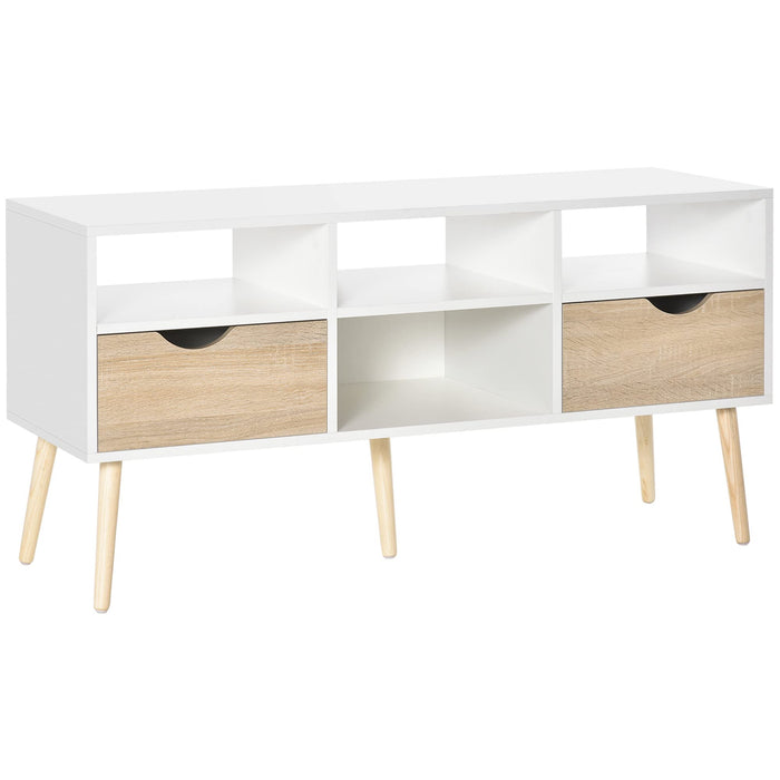 HOMCOM TV Stand White, Oak 390 x 570 mm