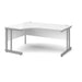 Corner Left Hand Design Ergonomic Desk with White MFC Top and Silver Frame Adjustable Legs Momento 1600 x 1200 x 725 mm