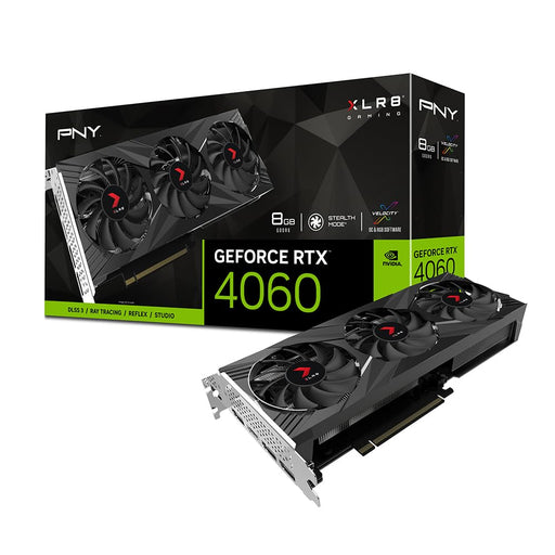 PNY XLR8 GeForce RTX 4060 8GB Gaming VERTO EPIC-X RGB Triple Fan - Graphics card - GeForce RTX 4060 - 8 GB GDDR6 - PCIe 4.0 x8 - HDMI, 3 x DisplayPort - box