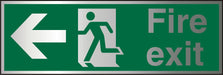 Fire Exit Sign Left Arrow Aluminium 10 x 30 cm