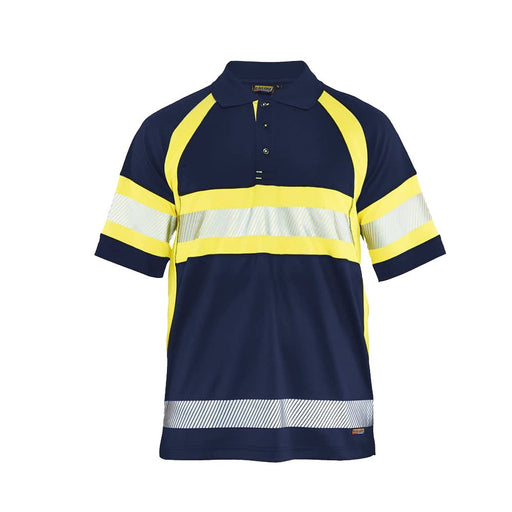 BLÅKLÄDER Polo Shirt 33381051 PL (Polyester) Black, Yellow Size XXXL