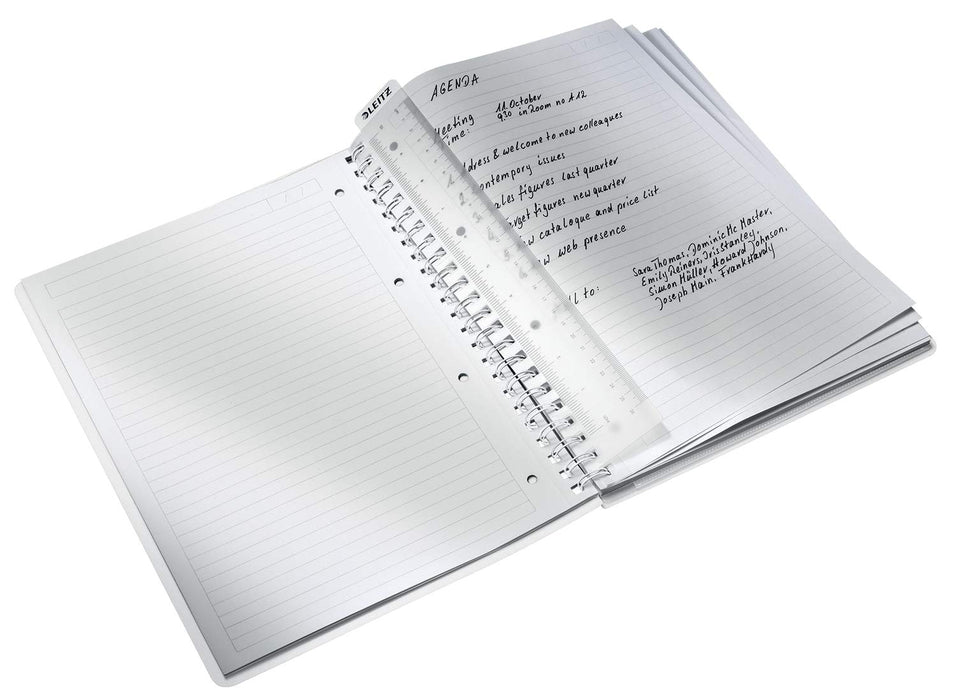 LEITZ Wow Wirebound Notebook A4 Ruled Black