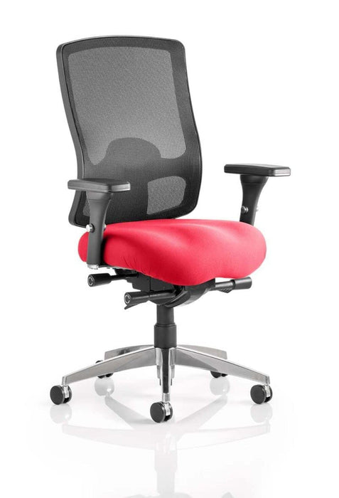 Dynamic Synchro Tilt Task Operator Chair Height Adjustable Arms Regent Black Back, Bergamot Cherry Seat Without Headrest High Back