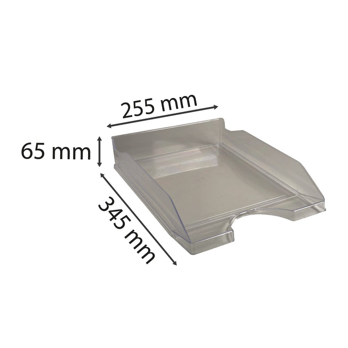 Exacompta Ecotray Letter Tray Translucent Grey Pack of 10