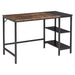 HOMCOM Computer Desk Rustic Brown, Black 600 x 760 mm