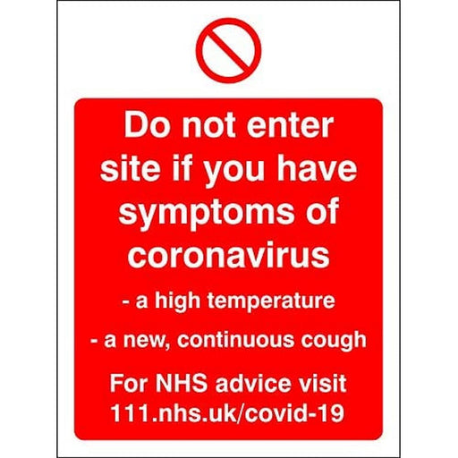 Seco Health & Safety Poster Do not enter site Semi-Rigid Plastic Red, White 20 x 30 cm