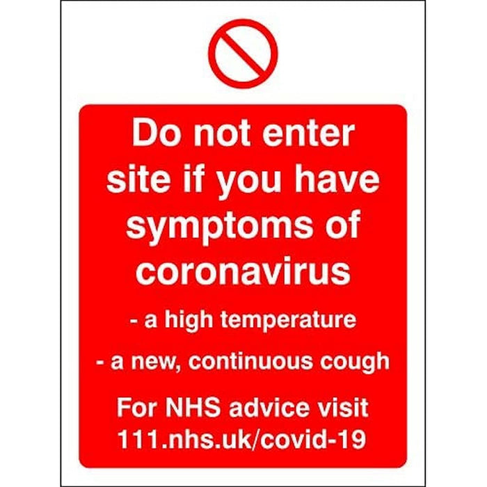 Seco Health & Safety Poster Do not enter site Semi-Rigid Plastic Red, White 20 x 30 cm