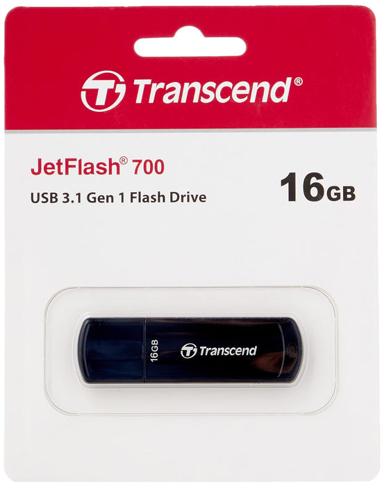 Transcend JetFlash 700 - USB flash drive - 16 GB - USB 3.0 - black