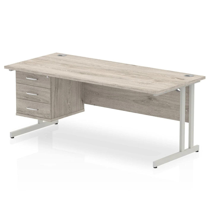 dynamic Ergonomic Desk Impulse MIRDC18FP3GRY Grey Oak 1800 mm x 800 mm x 730 mm