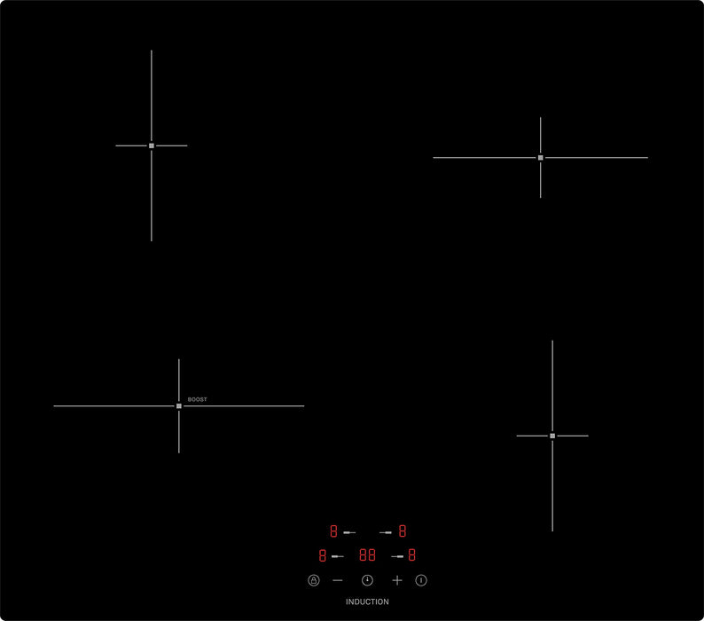 Statesman IHZ460 Induction Hob Touch Control Panel Scott Glass Black