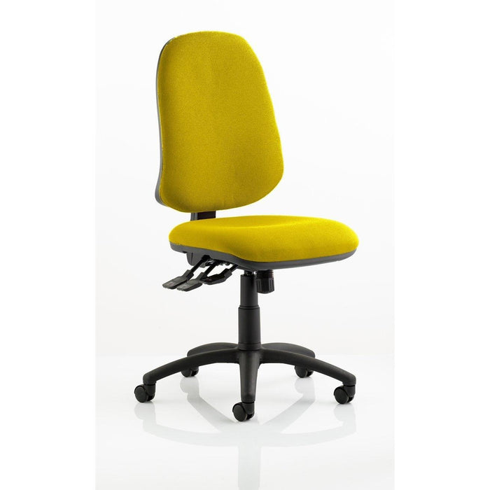 Dynamic Independent Seat & Back Task Operator Chair With Yellow Fabric Without Arms Eclipse Plus XL Without Headrest High Back