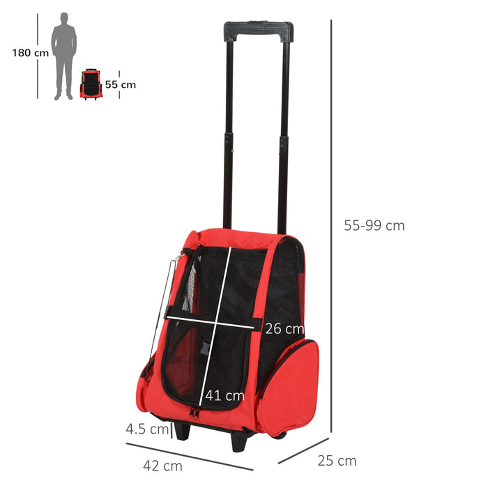 PawHut Pet Luggage Box Red 250 mm x 420 mm x 550 mm