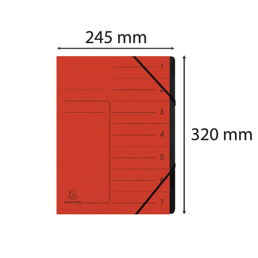 Exacompta Multipart File 541705E A4 Mottled Pressboard Red 24.5 (W) x 0.5 (D) x 32 (H) cm Pack of 10