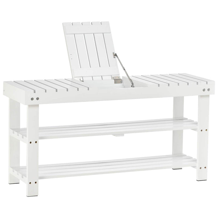 SHOE BENCH 3TIER NAT 90L X 29W X45H