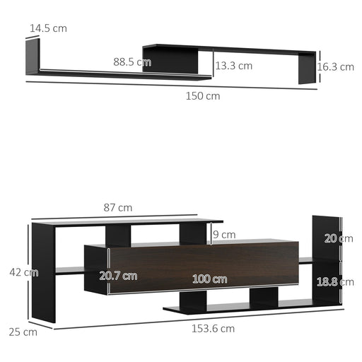 HOMCOM Cabinet Particle Board White 153.6 x 25 x 42 cm