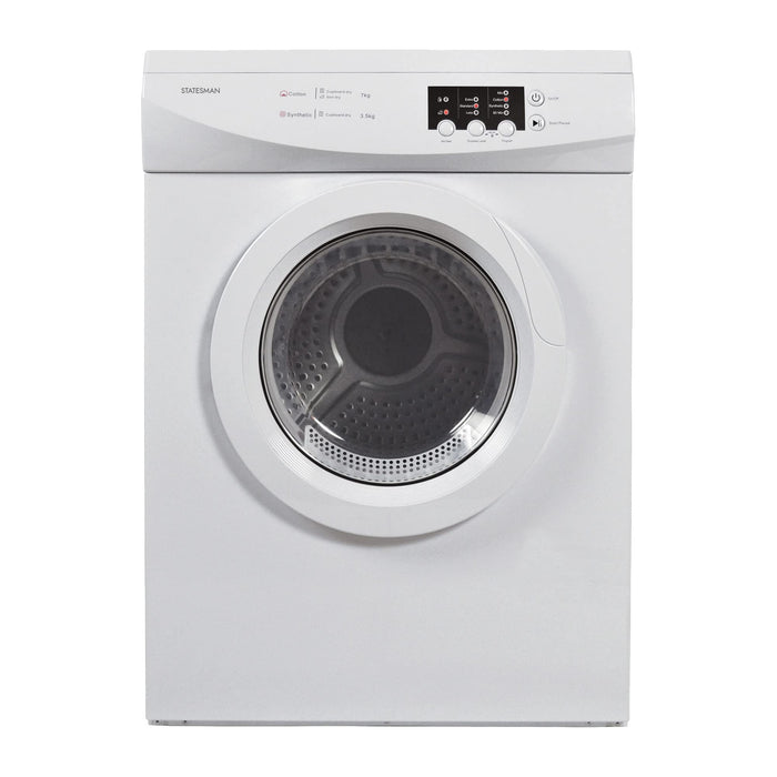 Statesman Vented TVM07W Tumble Dryer 16 Drying Programs Metal White