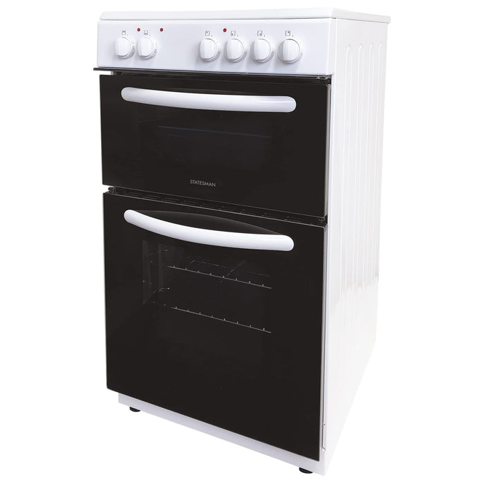 Statesman Double Oven EDC50B Electric Cooker Self-Clean ETC Enamel Metal Black