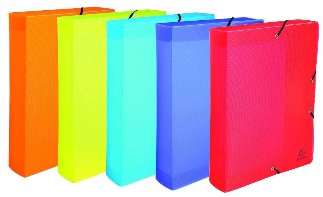 Exacompta Filing Box 5987E A4 Assorted Polypropylene 25 x 33 cm Pack of 8