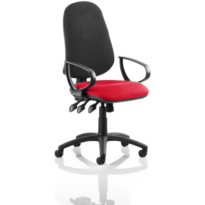 Dynamic Independent Seat & Back Task Operator Chair Loop Arms Eclipse Plus XL Black Back, Bergamot Cherry Seat Without Headrest High Back