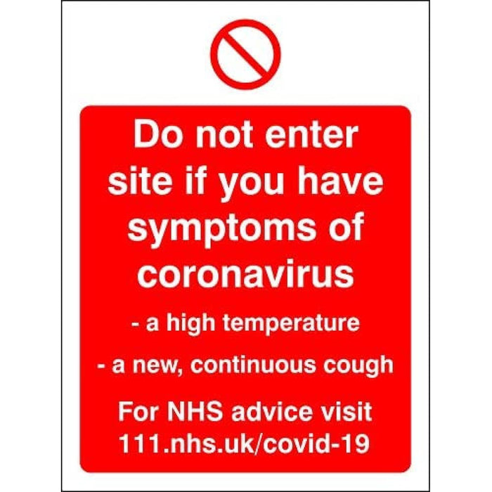 Seco Health & Safety Poster Do not enter site Self-Adhesive Vinyl Red, White 15 x 20 cm