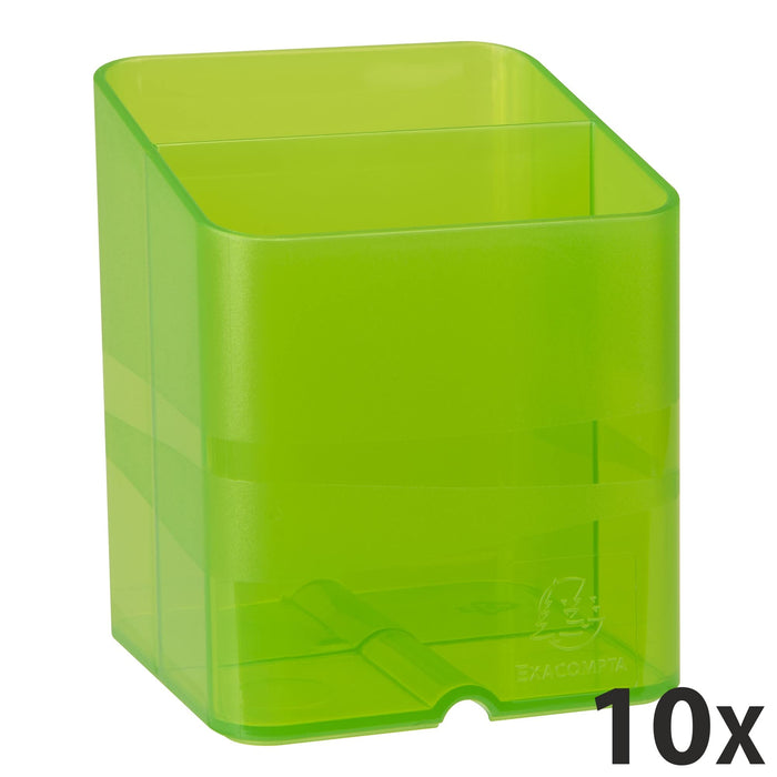 Exacompta Chromaline Pen Box Plastic Anise Green 7.4 x 7.4 x 9.3 cm