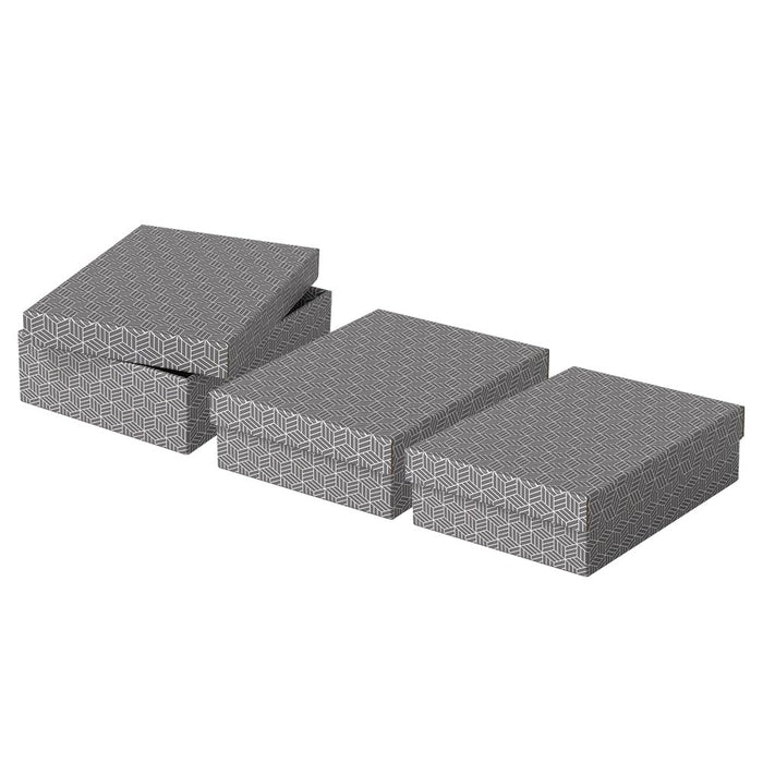 Esselte Home Storage and Gift Box 628285 Medium Flat 100% Recycled Cardboard Grey 265 x 360 x 100 mm Pack of 3