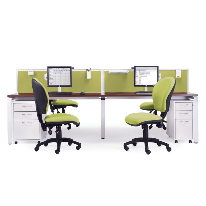 Rectangular Single Desk White Wood Straight Legs Black Adapt II 1600 x 600 x 725mm