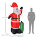 HOMCOM Christmas Santa Claus Inflatable Red 85 x 240 cm