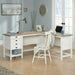 Shaker Style Home Office L-Shaped Desk White with Oak Desktop - 5428225