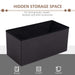 HOMCOM Folding Storage Ottoman Faux Leather Brown