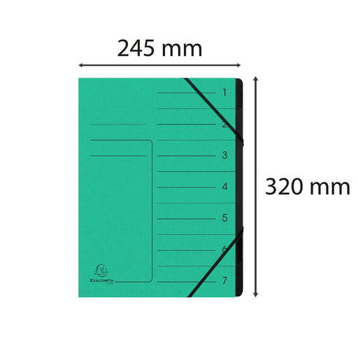 Exacompta Multipart File 541703E A4 Mottled Pressboard Green 24.5 (W) x 0.5 (D) x 32 (H) cm Pack of 10