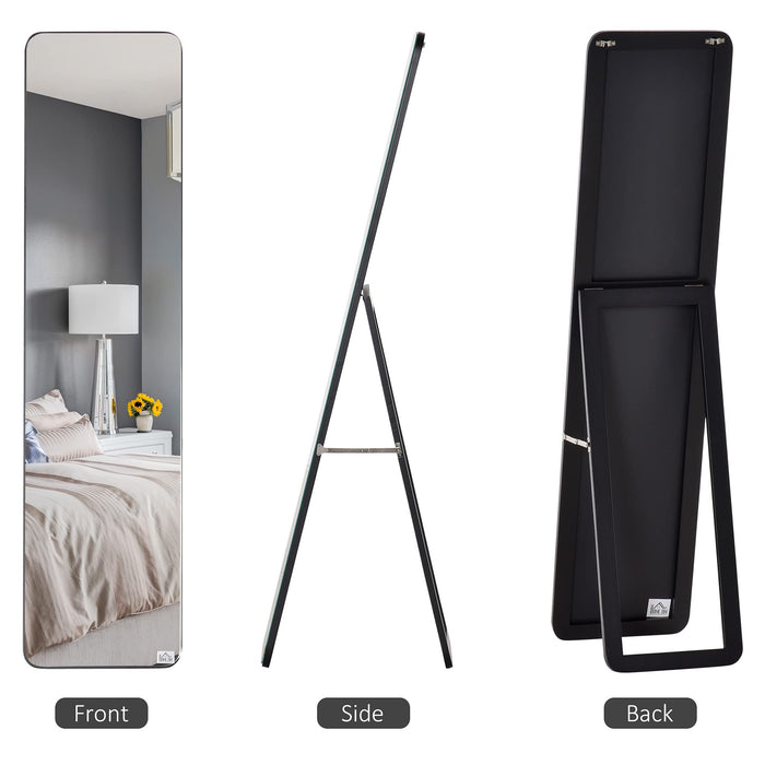 HOMCOM Free Standing Dressing Mirror Full Body Black