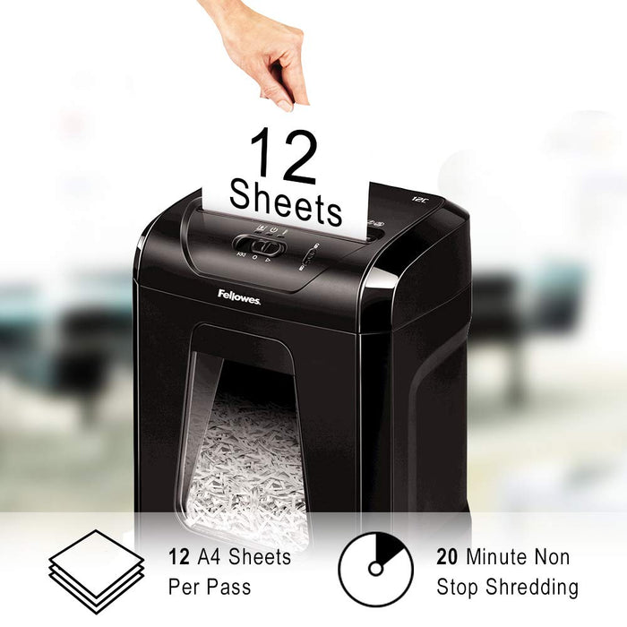 Fellowes Powershred 12C Cross-Cut Shredder Security Level P-4 12 Sheets