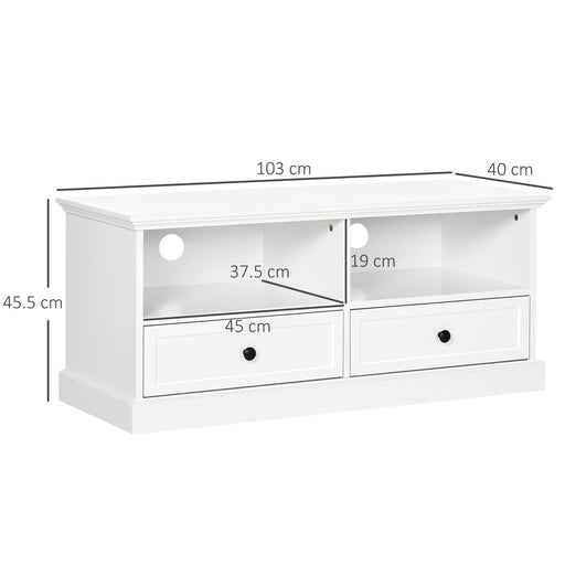 HOMCOM TV Stand MDF (Medium-Density Fibreboard) White 103 x 40 x 45.5 cm