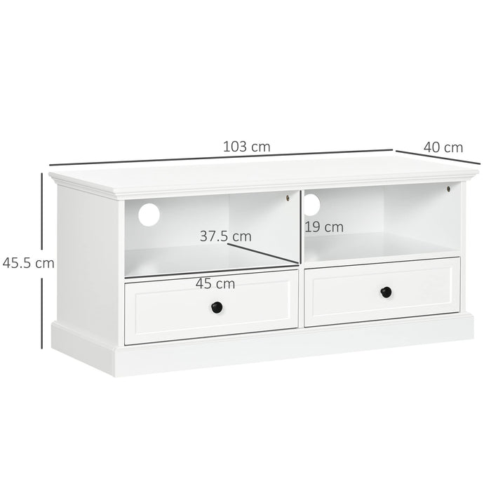 HOMCOM TV Stand MDF (Medium-Density Fibreboard) White 103 x 40 x 45.5 cm