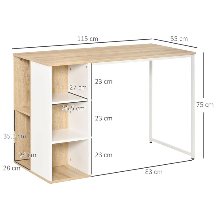 HOMCOM Desk Metal Oak 555 x 750 mm