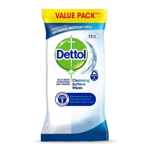 Dettol Cleansing Surface Wipes Anti Bacterial 72 Sheets