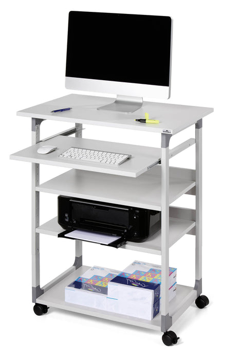 Durable SYSTEM PC Workstation Trolley 75 Variable Height Grey - 372010